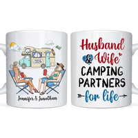 Personalized Gift For Couple Husband Wife Camping Partners For Life Mug 26663 thumb 1