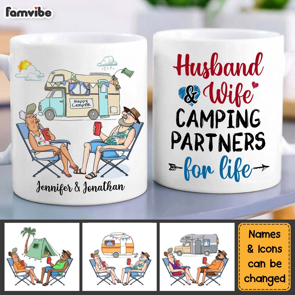 Personalized Gift For Couple Husband Wife Camping Partners For Life Mug 26663 Primary Mockup
