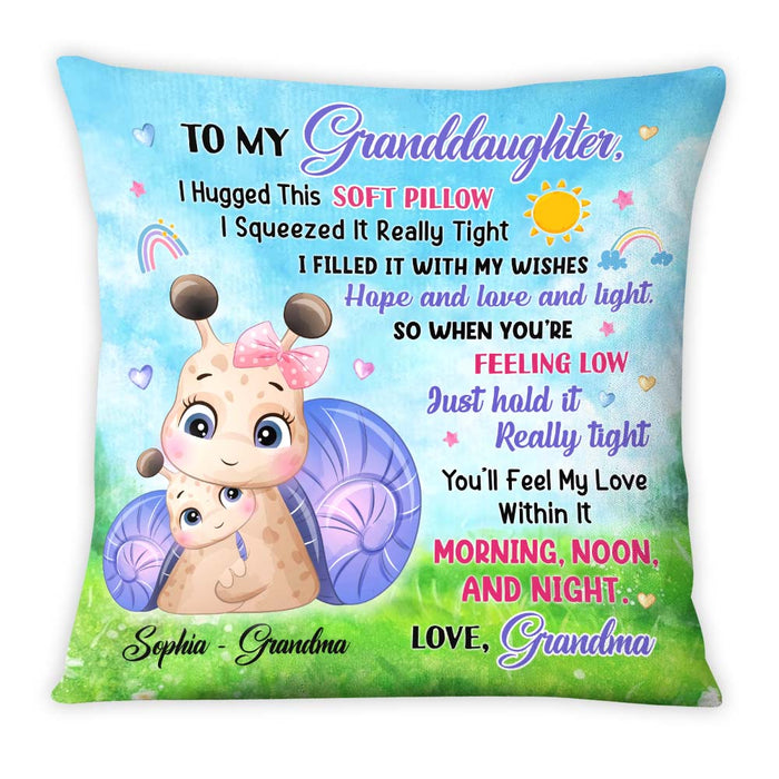 Personalized Gift for Granddaughter Little Cute Snail Pillow 26667 1