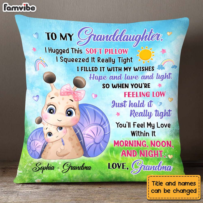 Personalized Gift for Granddaughter Little Cute Snail Pillow 26667 1