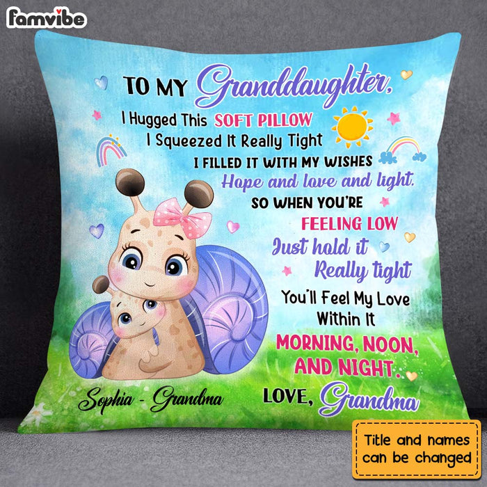 Personalized Gift for Granddaughter Little Cute Snail Pillow 26667 1