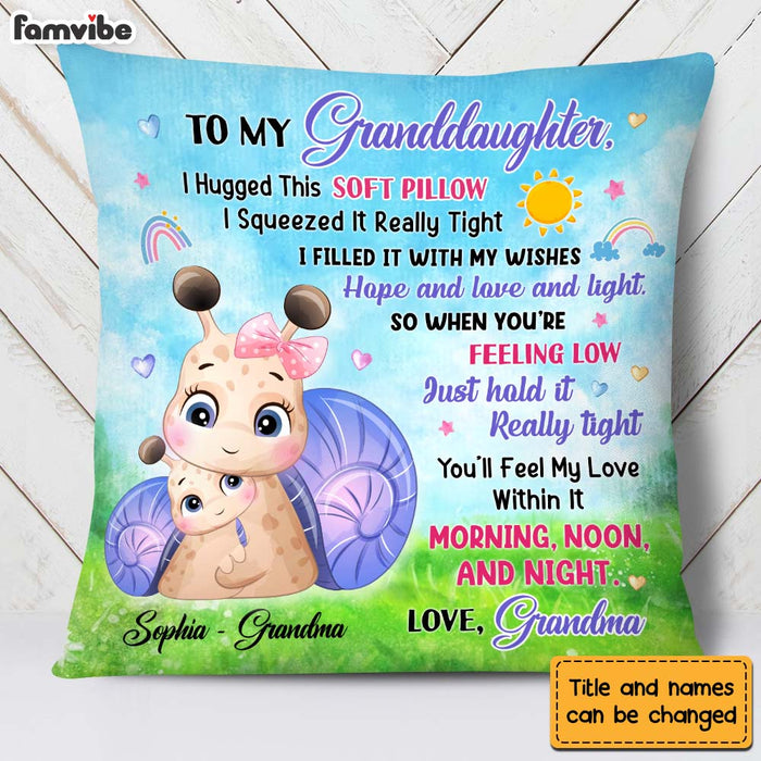 Personalized Gift for Granddaughter Little Cute Snail Pillow 26667 1