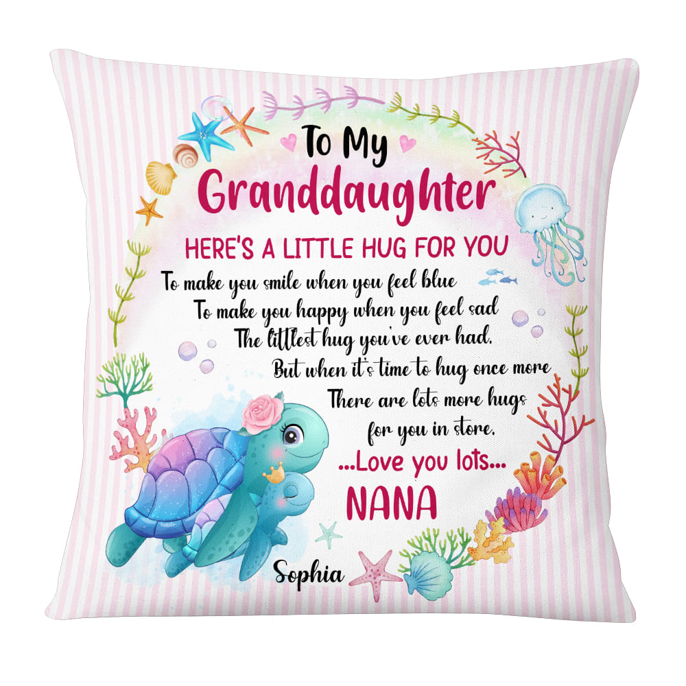 Personalized Gift For Granddaughter Sea Animals Hug This Pillow 26669 Primary Mockup