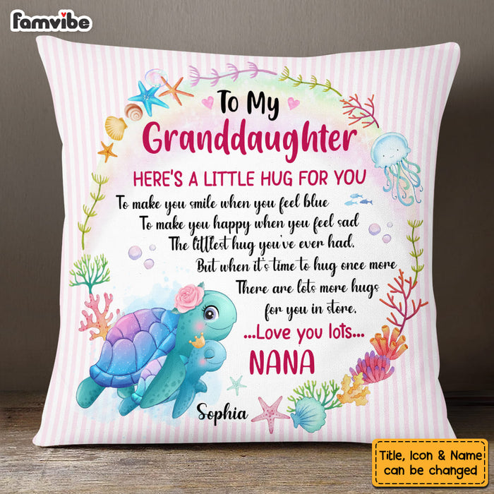 Personalized Gift For Granddaughter Sea Animals Hug This Pillow 26669 1