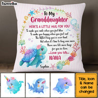 Personalized Gift For Granddaughter Sea Animals Hug This Pillow 26669 thumb 1