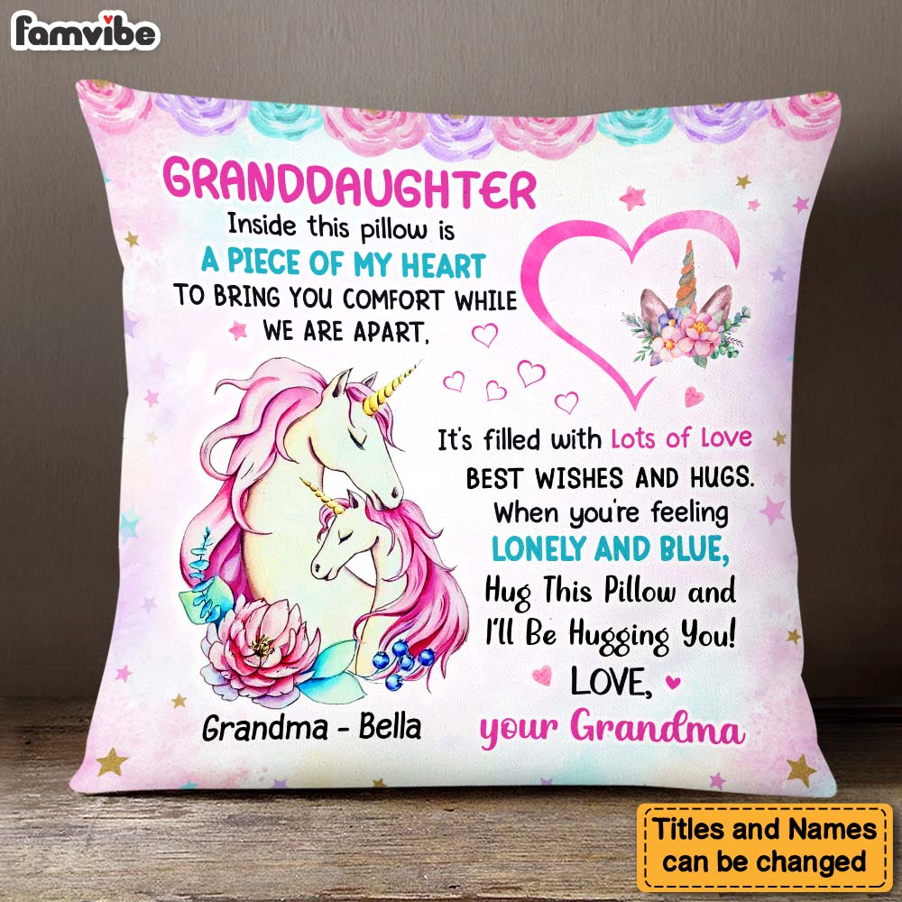 Personalized Gift For Granddaughter Unicorn Hug This Pillow 26671 Primary Mockup