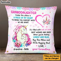 Personalized Gift For Granddaughter Unicorn Hug This Pillow 26671 thumb 1
