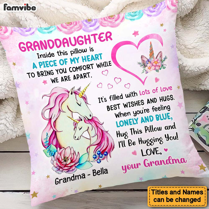Personalized Gift For Granddaughter Unicorn Hug This Pillow 26671 1