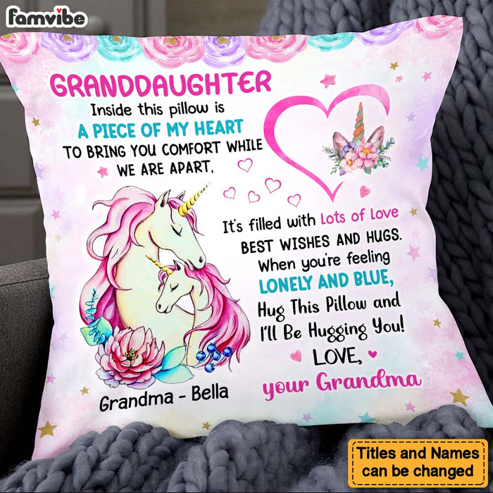 Personalized Gift For Granddaughter Unicorn Hug This Pillow 26671 1