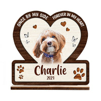 Personalized Once By My Side Forever In My Heart Memorial Wood Plaque 26672 thumb 1