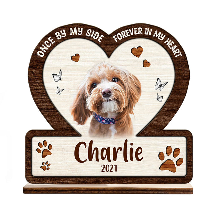 Personalized Once By My Side Forever In My Heart Memorial Wood Plaque 26672 1