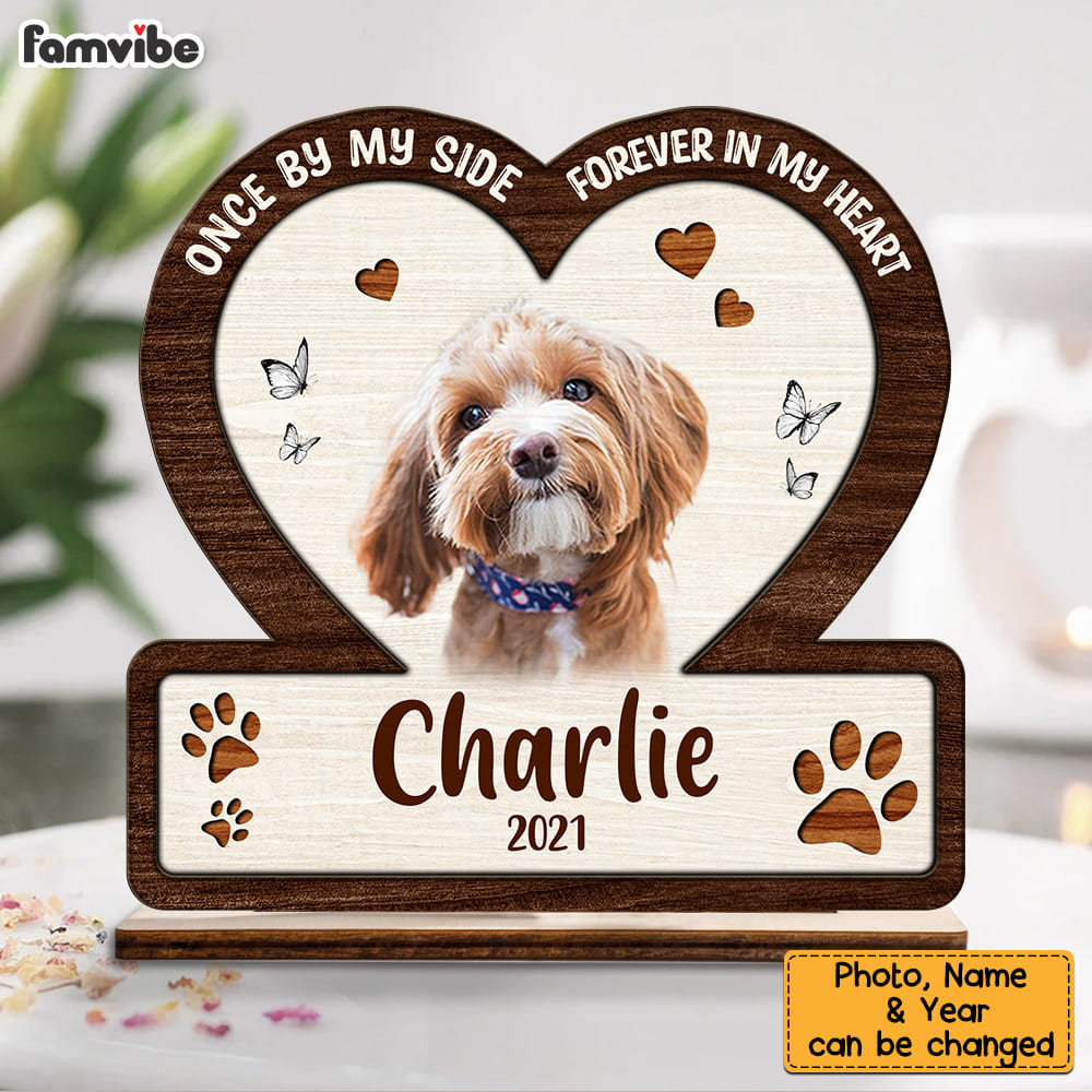Personalized Once By My Side Forever In My Heart Memorial Wood Plaque 26672 Primary Mockup