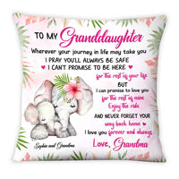 Personalized Gift For Granddaughter I Love You Forever and Always Elephant Pillow 26673 thumb 1