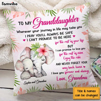 Personalized Gift For Granddaughter I Love You Forever and Always Elephant Pillow 26673 thumb 1