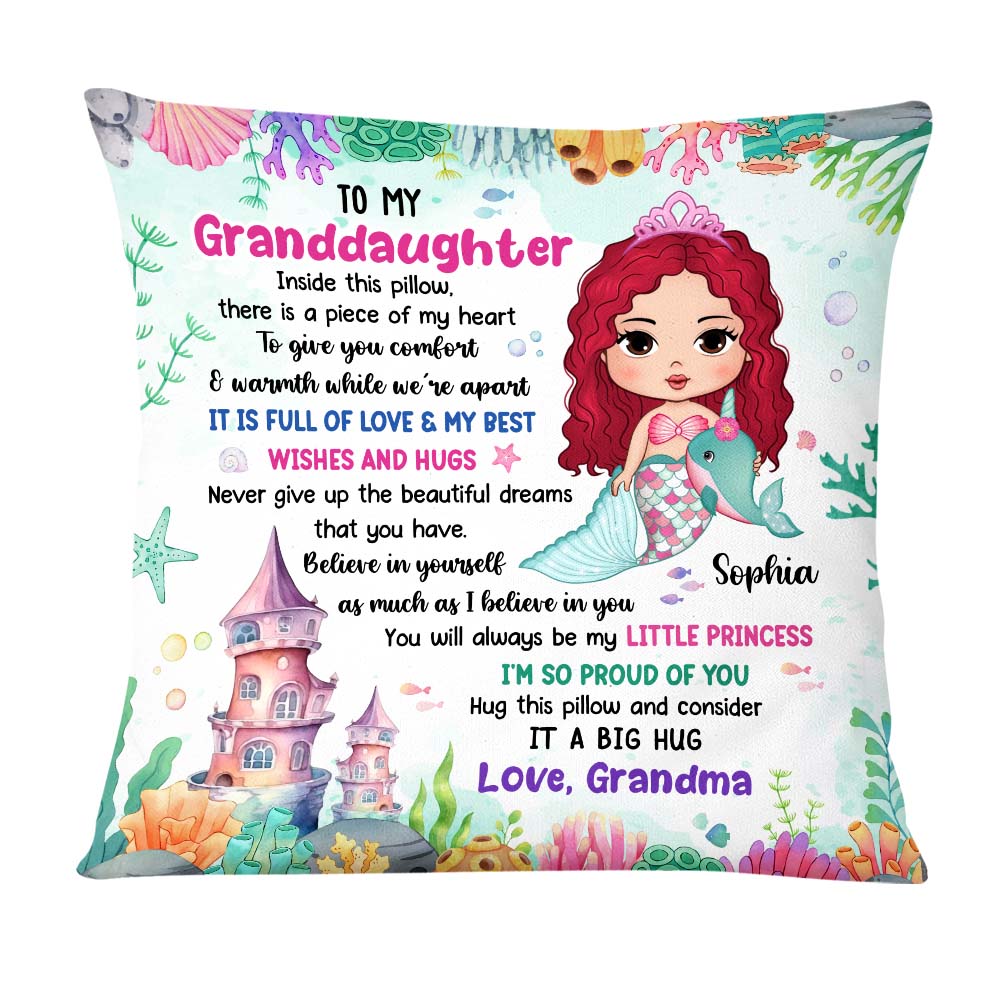 Personalized Gift For Granddaughter My Little Princess Hug This Pillow 26674 Primary Mockup