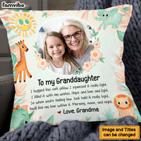 Personalized Gift for Granddaughter Safari Theme Pillow 26675 thumb 1