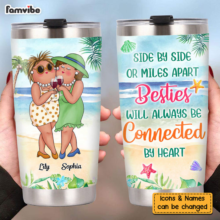 Personalized Gift For Friends Always Be Connected By Heart Steel Tumbler 26676 1