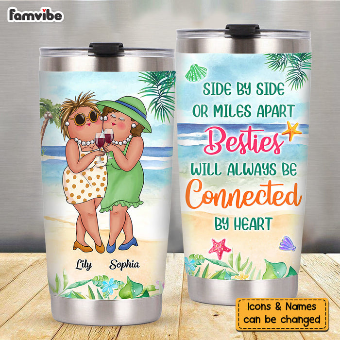 Personalized Gift For Friends Always Be Connected By Heart Steel Tumbler 26676 1