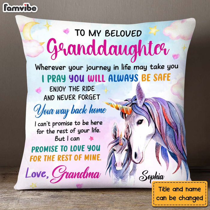 Personalized Gift For Granddaughter I Pray You Will Always Be Safe Pillow 26677 1