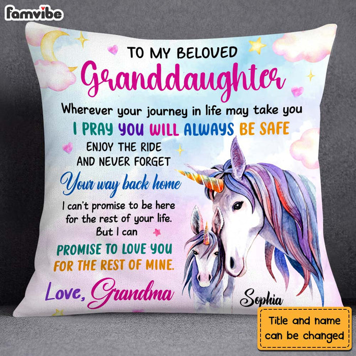 Personalized Gift For Granddaughter I Pray You Will Always Be Safe Pillow 26677 1