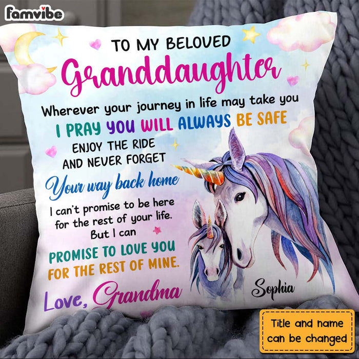 Personalized Gift For Granddaughter I Pray You Will Always Be Safe Pillow 26677 1