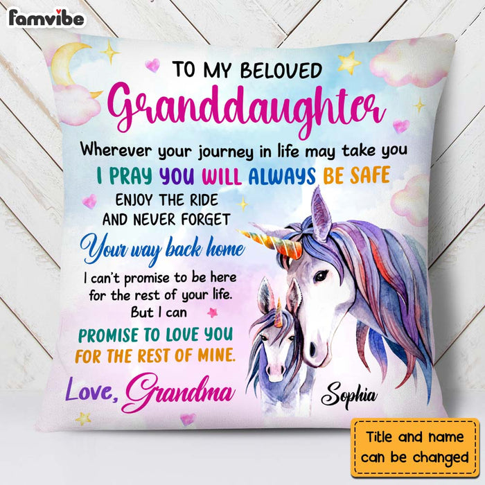 Personalized Gift For Granddaughter I Pray You Will Always Be Safe Pillow 26677 1