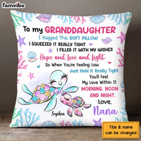 Personalized Gift For Granddaughter Turtle Hug This Pillow 26684 thumb 1