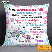 Personalized Gift For Granddaughter Turtle Hug This Pillow 26684 thumb 1