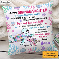 Personalized Gift For Granddaughter Turtle Hug This Pillow 26684 thumb 1