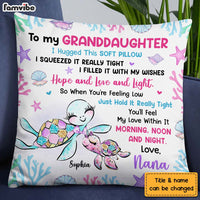 Personalized Gift For Granddaughter Turtle Hug This Pillow 26684 thumb 1