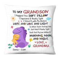 Personalized Gift For Grandson Dinosaurus Hug This Pillow 26686 thumb 1