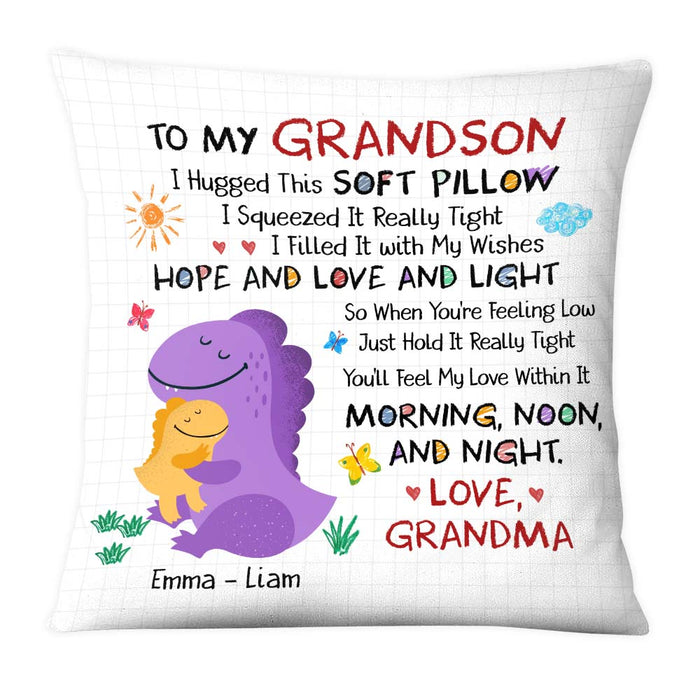 Personalized Gift For Grandson Dinosaurus Hug This Pillow 26686 1