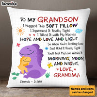 Personalized Gift For Grandson Dinosaurus Hug This Pillow 26686 thumb 1