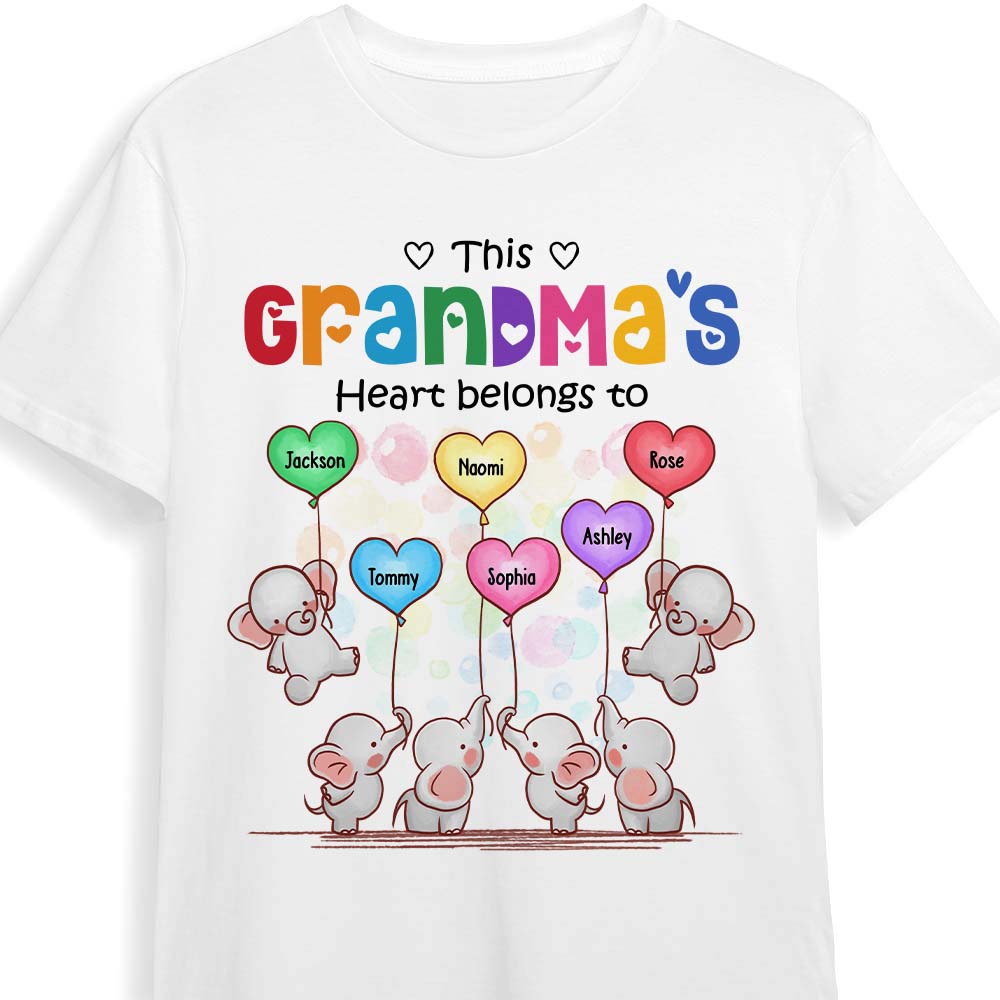 Personalized Gift For Grandma This Grandma's Heart Belongs To Elephants Shirt Hoodie Sweatshirt 26687 Primary Mockup