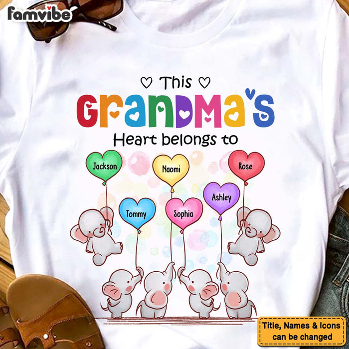 Personalized Gift For Grandma This Grandma's Heart Belongs To Elephants Shirt - Hoodie - Sweatshirt 26687 1