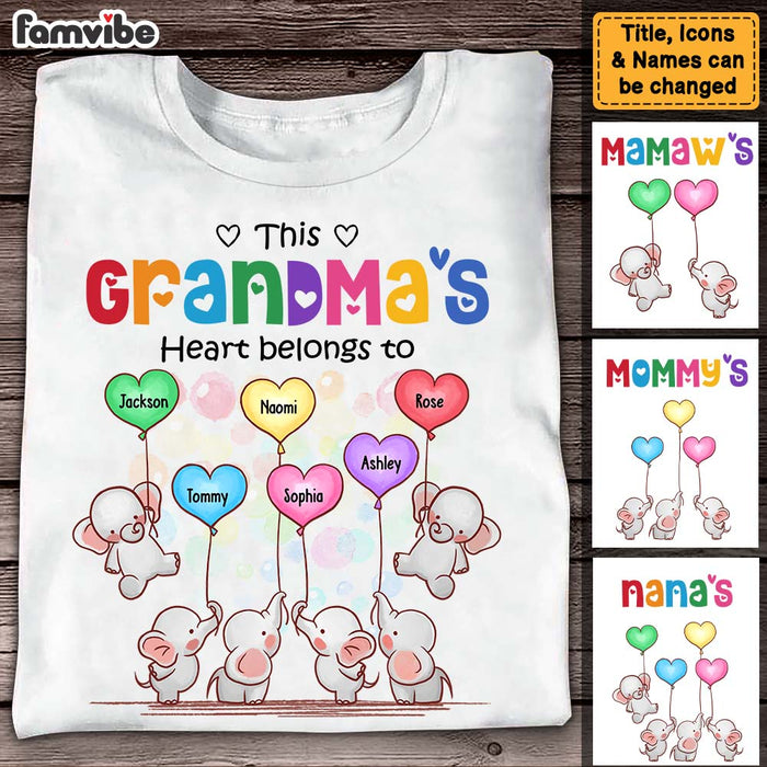 Personalized Gift For Grandma This Grandma's Heart Belongs To Elephants Shirt - Hoodie - Sweatshirt 26687 1