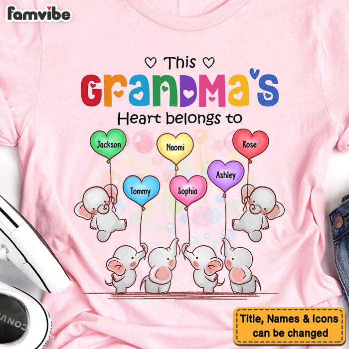 Personalized Gift For Grandma This Grandma's Heart Belongs To Elephants Shirt - Hoodie - Sweatshirt 26687 1