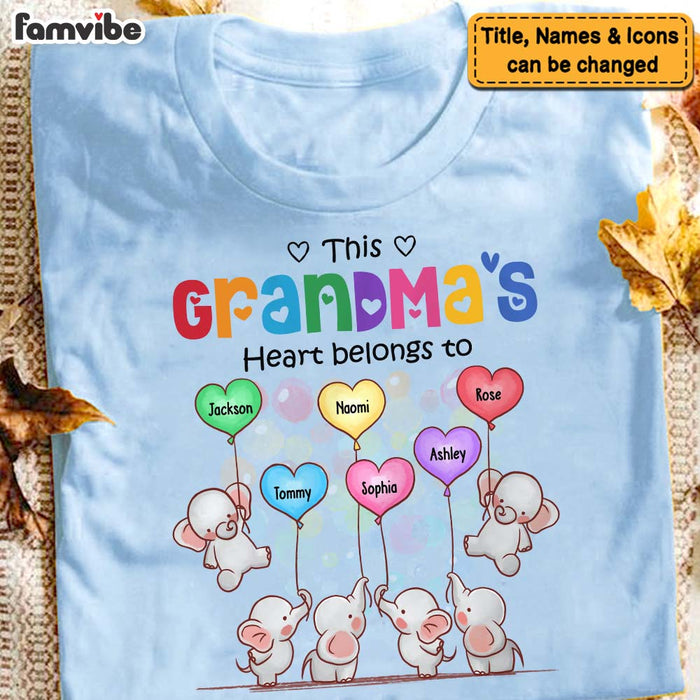 Personalized Gift For Grandma This Grandma's Heart Belongs To Elephants Shirt - Hoodie - Sweatshirt 26687 1