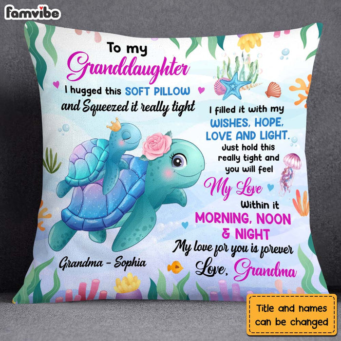 Personalized Gift For Granddaughter Turtle I Hugged This Soft Pillow 26691 1