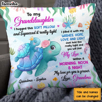 Personalized Gift For Granddaughter Turtle I Hugged This Soft Pillow 26691 thumb 1