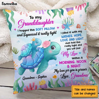 Personalized Gift For Granddaughter Turtle I Hugged This Soft Pillow 26691 thumb 1