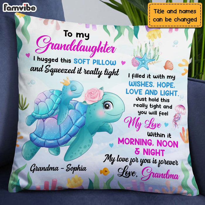Personalized Gift For Granddaughter Turtle I Hugged This Soft Pillow 26691 1