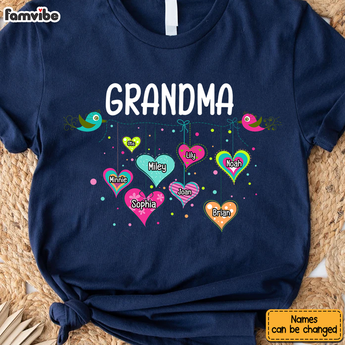 Personalized Gift for Grandma Little Hanging Hearts Shirt - Hoodie - Sweatshirt 26693 1