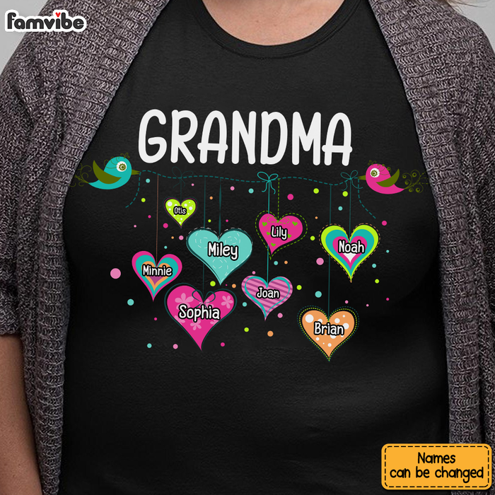 Personalized Gift for Grandma Little Hanging Hearts Shirt - Hoodie - Sweatshirt 26693 1