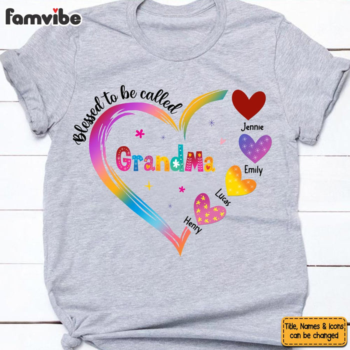 Personalized Gift for Grandma Colorful Heart Shirt - Hoodie - Sweatshirt 26694 1