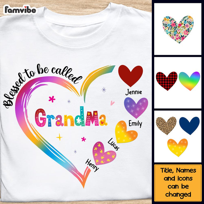Personalized Gift for Grandma Colorful Heart Shirt - Hoodie - Sweatshirt 26694 1