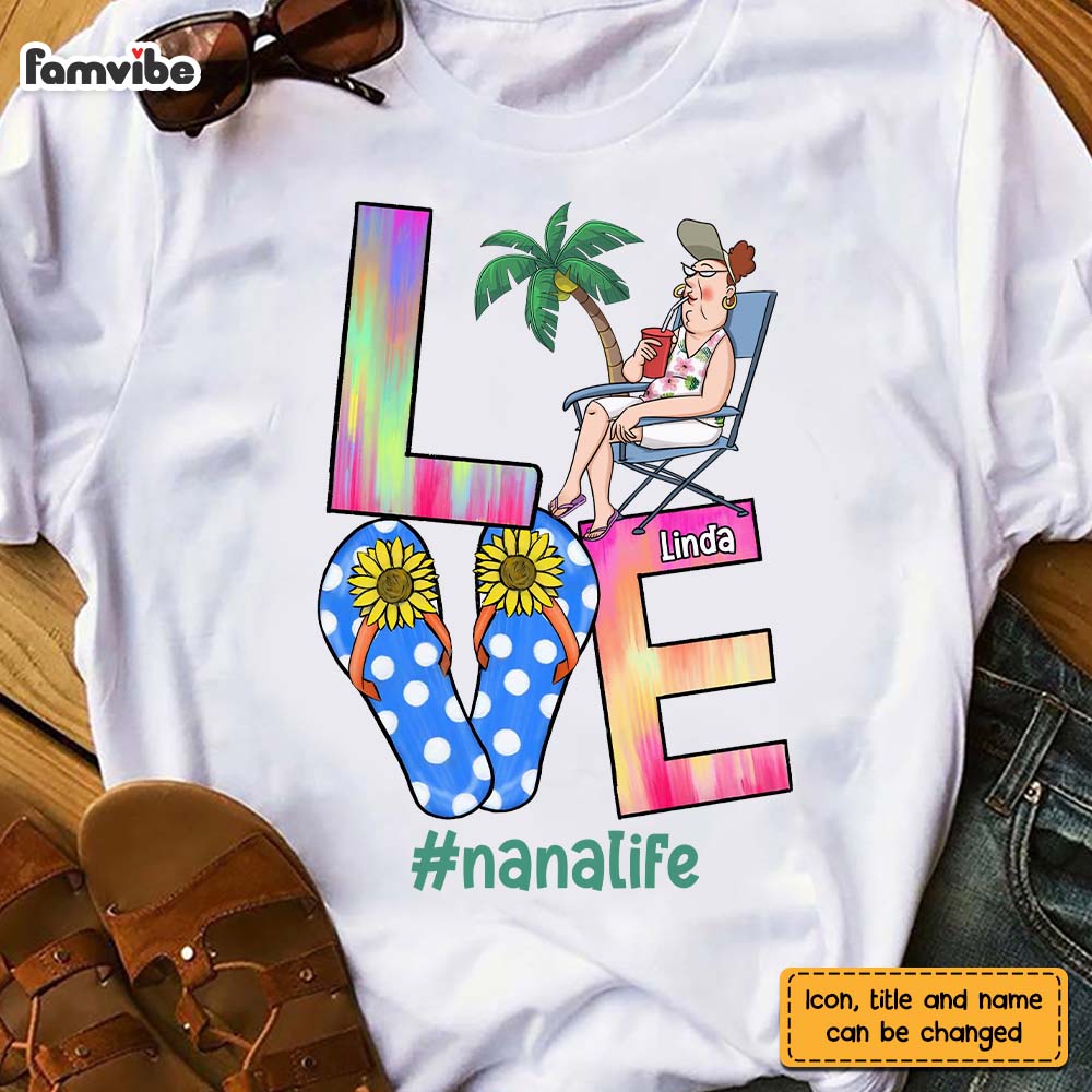 Personalized Gift For Grandma Summer Love Nana Life Shirt Hoodie Sweatshirt 26695 Primary Mockup