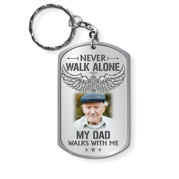 Personalized Gift For Loss Dad Loss Mom Memorial Upload Photo Aluminum Keychain 26697 1