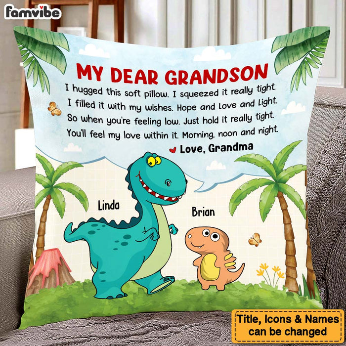 Personalized Gifts For Grandson I Hugged This Pillow 26700 1