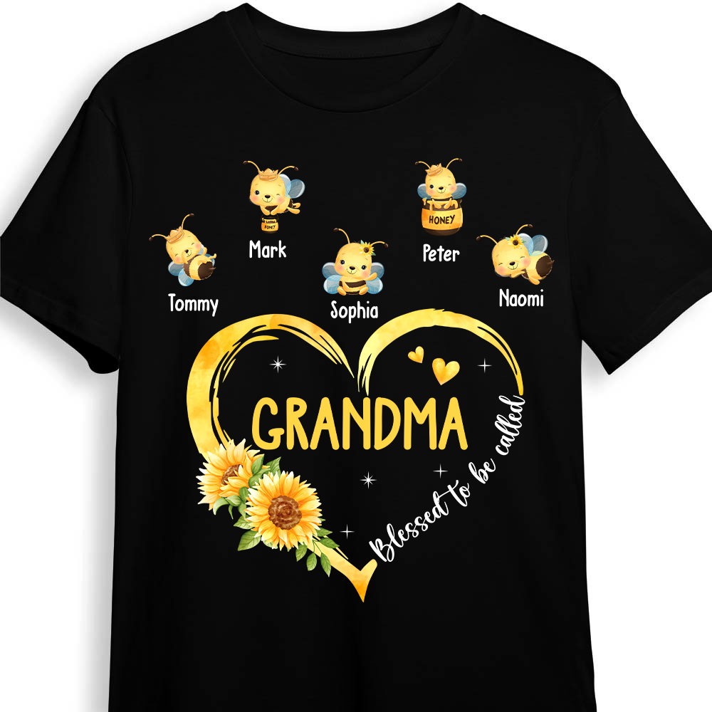Personalized Gift For Grandma Bee Blessed To Be Called Shirt Hoodie Sweatshirt 26702 Primary Mockup